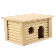 Домик с плоской крышей для мелких животных деревянный - 21см - 0