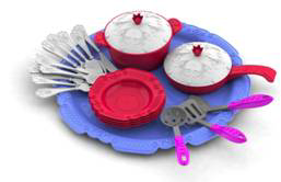 Набор посуды Кухонный сервиз Волшебная Хозяюшка (23 предмета на подносе) 31,5х20х9 см.