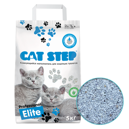 Наполнитель для кошачьих туалетов Cat Step Professional Elite с ароматом Алоэ вера 5 кг - комкующийся - 0