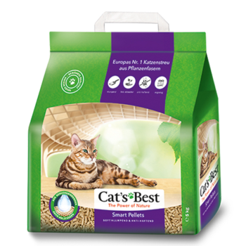 Наполнитель для кошачьих туалетов Cat's Best Smart Pellets 10л - 5кг древесный комкующийся