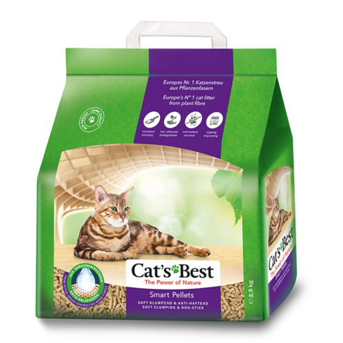 Наполнитель для кошачьих туалетов Cat's Best Smart Pellets 5л - 2,5кг древесный комкующийся - 0