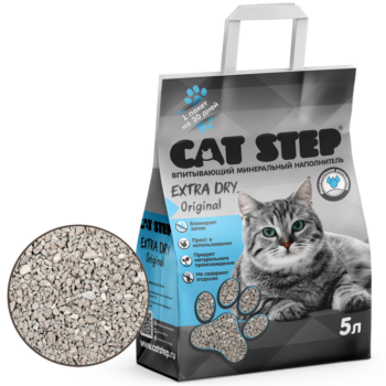 Наполнитель впитывающий минеральный CAT STEP Extra Dry Original - 5 л