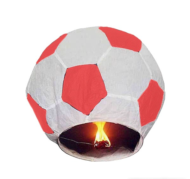 Небесный фонарик бумажный Футбольный мяч красно-белый - 0
