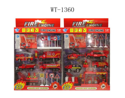 Пожарная станция набор 1:87, 2 вида в ассортименте, 20 пр. в наборе, 21.2x4x28.5 см - 0
