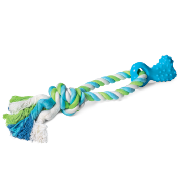 Игрушка для собак - термопластичная резина - Мини-кость с верёвкой 30см