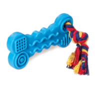 Игрушка для собак из резины - Косточка с веревкой 9,5см/16,5см - 0
