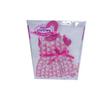 Одежда для кукол: платье с гипюром (розовый цвет), 25,5x36x1см
