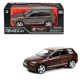 Машина металлическая RMZ City 1:32 Volkswagen Touareg, инерционная, коричневый матовый цвет, 16.5 x 7.5 x 7 см