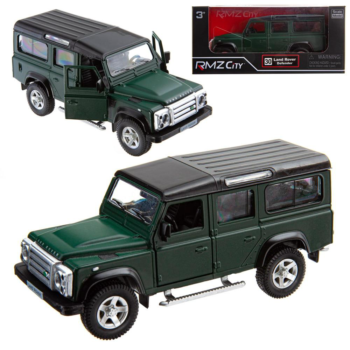 Машина металлическая RMZ City 1:32 Land Rover Defender, инерционная, темно-зеленый матовый цвет, 16.5 x 7.5 x 7 см