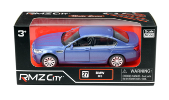 Машина металлическая RMZ City 1:32 BMW M5, инерционная, голубой матовый цвет, 16.5 x 7.5 x 7 см