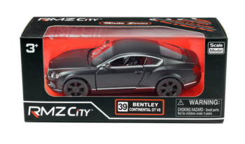 Машина металлическая RMZ City 1:32 Bentley Continental GT V8, инерционная, серый матовый цвет, 16.5 x 7.5 x 7 см