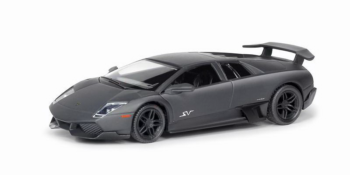 Машина металлическая RMZ City 1:32 Lamborghini Murcielago LP670-4 , инерционная, черный матовый цвет, 16.5 x 7.5 x 7 см