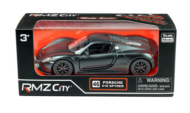 Машина металлическая RMZ City 1:32 Porsche 918 Spyder, инерционная, черный матовый цвет - 0