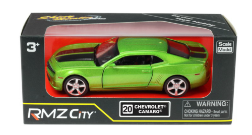 Машина металлическая RMZ City 1:32 Chevrolet Camaro, инерционная, цвет зеленый металлик - 0