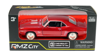 Машина металлическая RMZ City 1:32 Chevrolet Camaro SS (1969), инерционная, цвет красный металлик