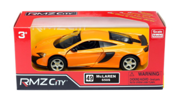 Машина металлическая RMZ City 1:32 McLaren 650S, инерционная, 2 цвета в ассортименте (желтый, синий)
