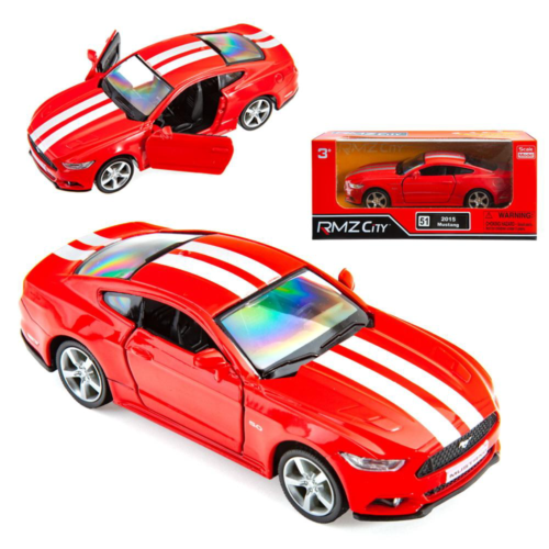 Машина металлическая RMZ City 1:32 Ford 2015 Mustang with Strip инерционная, цвет красный, 12,7х5,08х3,75 см - 0
