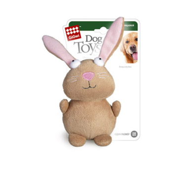 Игрушка для собак - Кролик с пищалкой-ткань (16см)