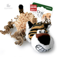 Игрушка для собак - Тигр с пищалкой/ткань, веревочный материал - 0