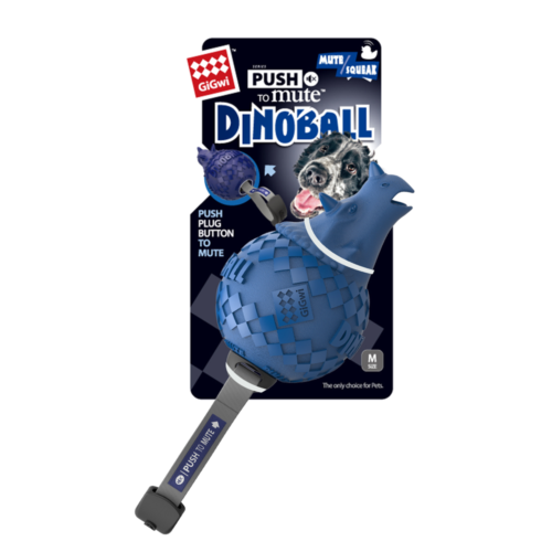 Игрушка для собак - Динобол - Цератопс синий с отключаемой пищалкой - 0