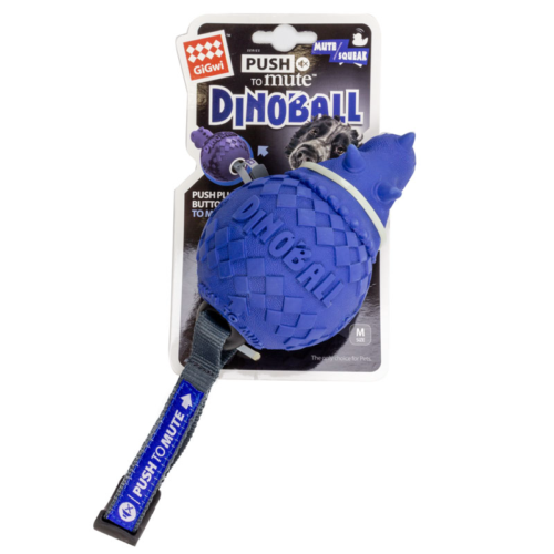 Игрушка для собак - Динобол - Цератопс синий с отключаемой пищалкой - 2