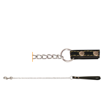 Поводок-цепь SHL1611 с кожаной ручкой