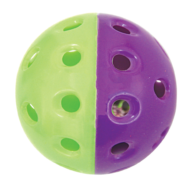 Игрушка 3833 для кошек - Мяч-погремушка фиолетово-зеленый (банка 25шт) - 2
