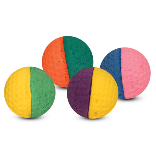Игрушка для кошек - Мяч для гольфа разноцветный 4cм (4шт) - 0