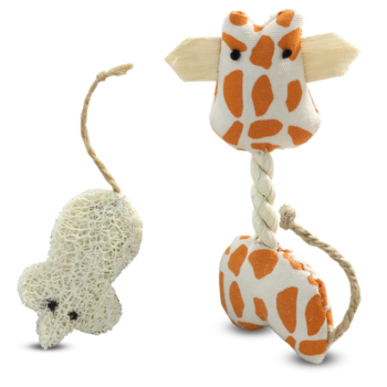 Набор игрушек NATURAL для кошек - Жираф и мышка
