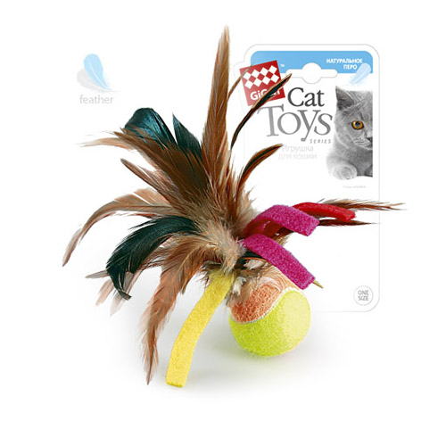 75068 Мячик с перьями - перо куриное, теннисный материал - 0