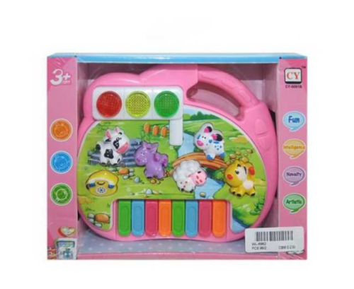 Игрушка для малышей. Пианино "Звуки животных", звуковые и световые эффекты 21,8х5х16,6 см - 0