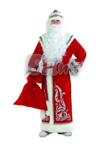 Костюм карнавальный Дед Мороз аппликация, красный, размер 54-56 (взрослый)