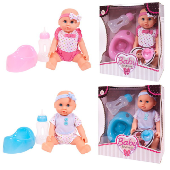 Кукла-пупс "Baby boutique", 25 см, пьет и писает, ПВХ, в ассортименте 2 вида (розовая и голубая)