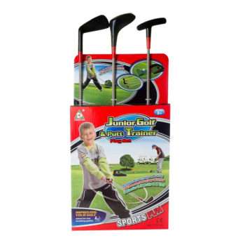 Гольф, 27x60x8см в наборе: 3 клюшки для гольфа, 3 шарика, 1 коврик, 1 подставка с лункой