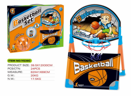 Баскетбол, набор баскетбольное кольцо и мяч 10см (установна на столе, полу или крепление за косяк двери), 38.5*40*58 см) - 0