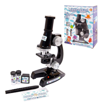 Микроскоп в наборе с аксессуарами, увеличение 100х, 200х, 400х, в коробке, 18х8,5х24см