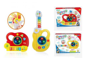 Игрушка для малышей. Гитара/музыкальный центр, 2в1, со световыми и звуковыми эффектами , 27х12,5х33 см