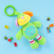 Мягкая игрушка-погремушка "Разноцветный пёсик" - 1