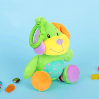 Мягкая игрушка-погремушка "Разноцветный пёсик"