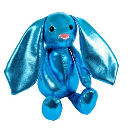Серия "Металлик" игрушка мягкая Кролик синий 16 см. - 0