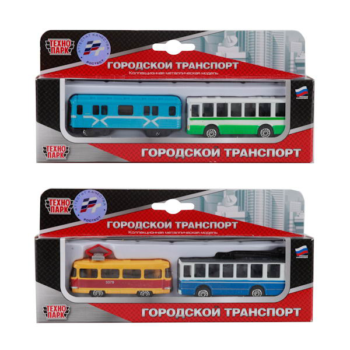 Набор из 2-х моделей "Технопарк" городской транспорт.