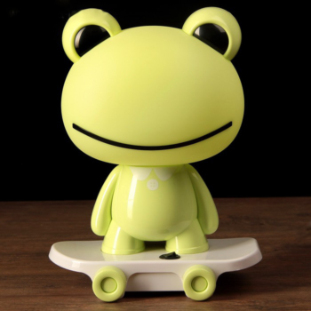 Лампа настольная - Зелёная лягуха на скейте