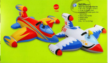 Игры в воде. Самолет космический, надувной для катания детей, 147x127 см