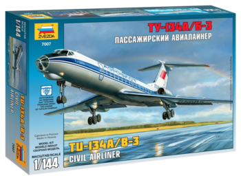 Модель сборная. Пассажирский авиалайнер "Ту-134"