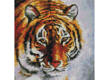 Мозаика алмазная на раме Тигр на снегу 30*30 см
