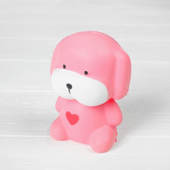 Мялка-сквиши "Собачка розовая с сердцем", антистресс