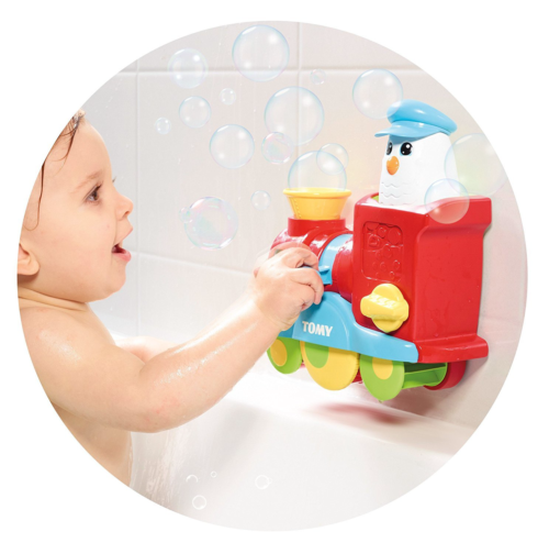 Игрушка для ванны "Весёлый паровозик с мыльными пузырями" - 0