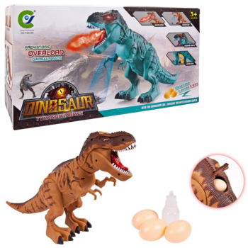 Динозавр, движение, звуковые и световые эффекты (проектор), в комплекте 3 яйца.