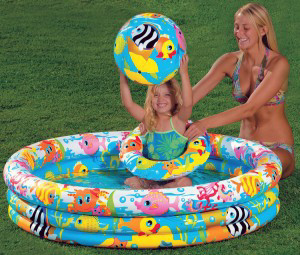 Бассейн надувной детский "Fishbowl Pool" 132х28 см.(от 3х лет)