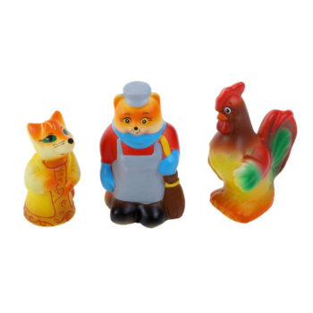 Набор резиновых игрушек "Кот, Лиса и Петух"